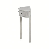 Distinctive Pine Veneer Console Table With Vertical Stripe Drawers And Elegant Four-Leg Design