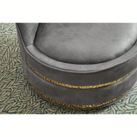 360 Degree Swivel Accent Chair Faux Leather Barrel Design Padded Club Chair For Living Room Bedroom Study Waiting Room