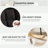 Ivory Teddy Fabric Upholstered Rocking Glider Chair Mid Century Modern Accent Armchair with Padded Seat High Backrest and Pillows
