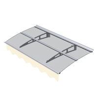 Durable Polycarbonate Door Window Awning Canopy 59"X34" With Polyester Valance For Wooden Homes