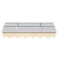 Durable Polycarbonate Door Window Awning Canopy 59"X34" With Polyester Valance For Wooden Homes