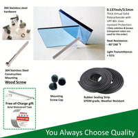 Durable Polycarbonate Door Window Awning Canopy 59"X34" With Polyester Valance For Wooden Homes