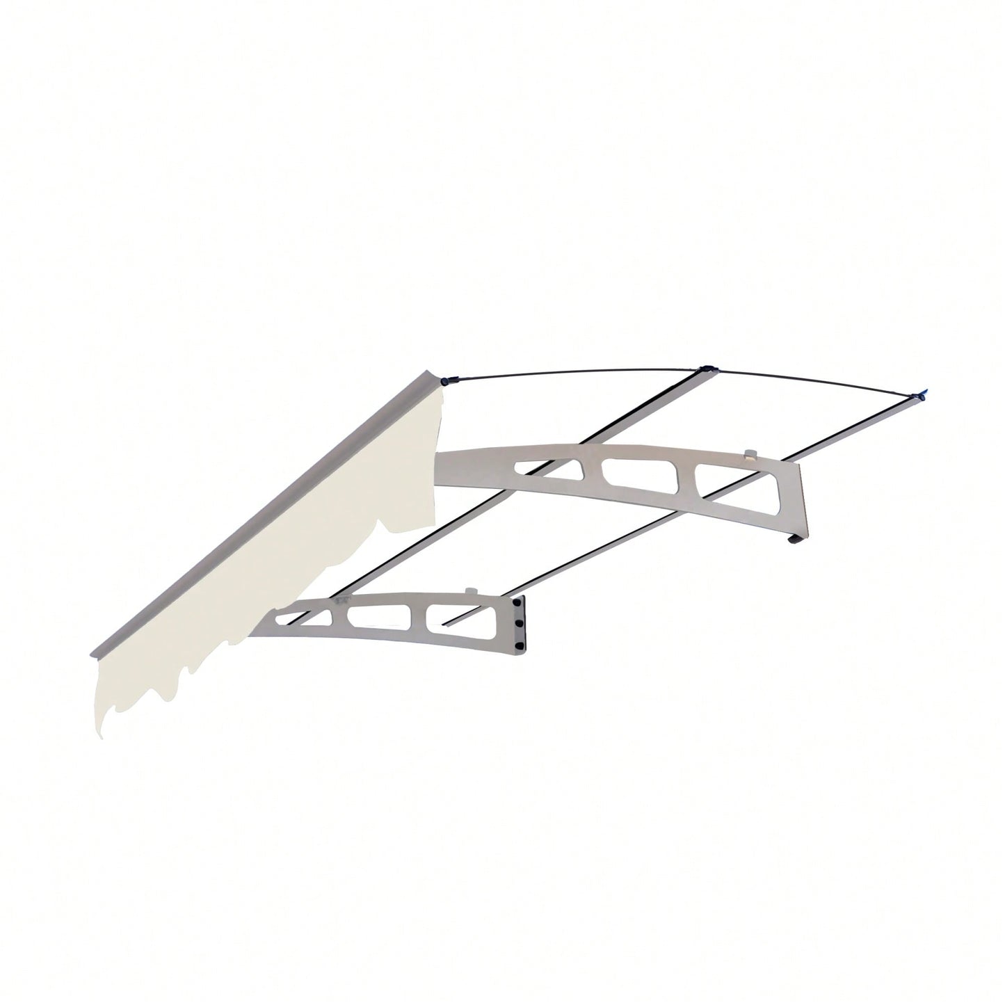 Durable Polycarbonate Door Window Awning Canopy 59"X34" With Polyester Valance For Wooden Homes
