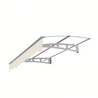 Durable Polycarbonate Door Window Awning Canopy 59"X34" With Polyester Valance For Wooden Homes