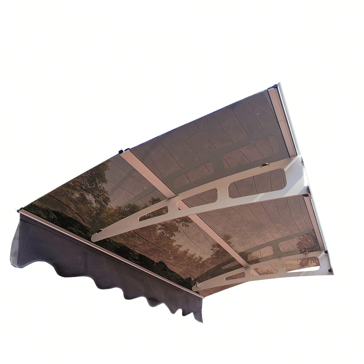 Crystal Clear Polycarbonate Door Window Awning Canopy 59 Inch Wide X 34 Inch Deep Aluminum Alloy Valance For Wooden Wall House