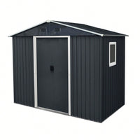 8ft X 4ft Outdoor Metal Storage Shed With Window And Foundation For Backyard And Patio Use