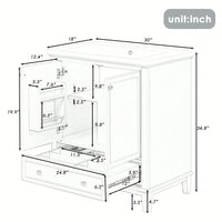 30 Inch Blue Bathroom Vanity Base Only Multi-Functional Cabinet With Doors And Drawer Solid Frame MDF Board