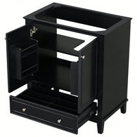 30 Inch Blue Bathroom Vanity Base Only Multi-Functional Cabinet With Doors And Drawer Solid Frame MDF Board