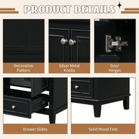 30 Inch Blue Bathroom Vanity Base Only Multi-Functional Cabinet With Doors And Drawer Solid Frame MDF Board