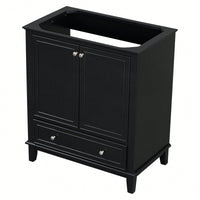 30 Inch Blue Bathroom Vanity Base Only Multi-Functional Cabinet With Doors And Drawer Solid Frame MDF Board