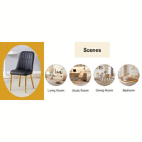 Set Of 4 Sleek PU Leather Dining Chairs With Gold Metal Legs For Kitchen Bedroom And Office Comfort