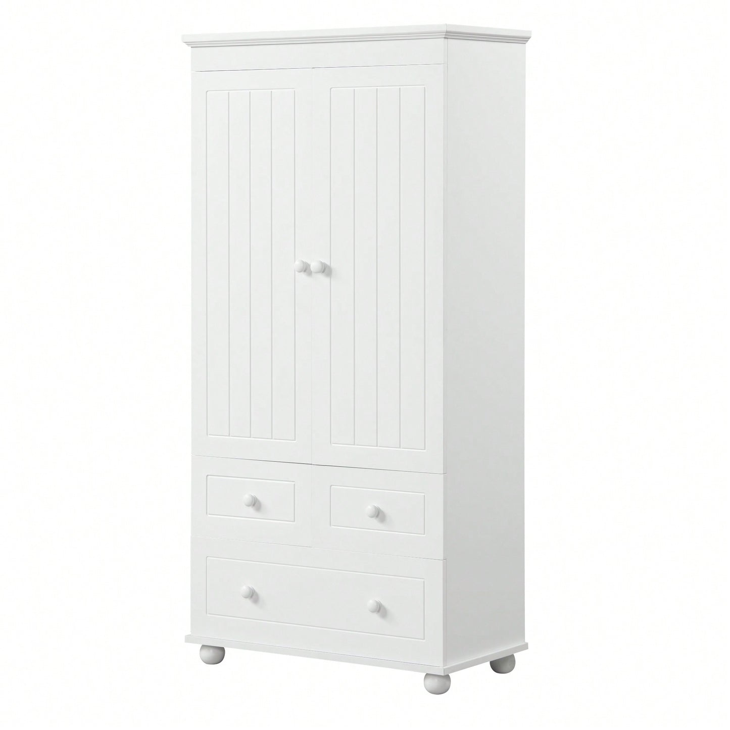 Versatile Tall Storage Cabinet With Three Drawers For Bathroom Or Office Organization In White