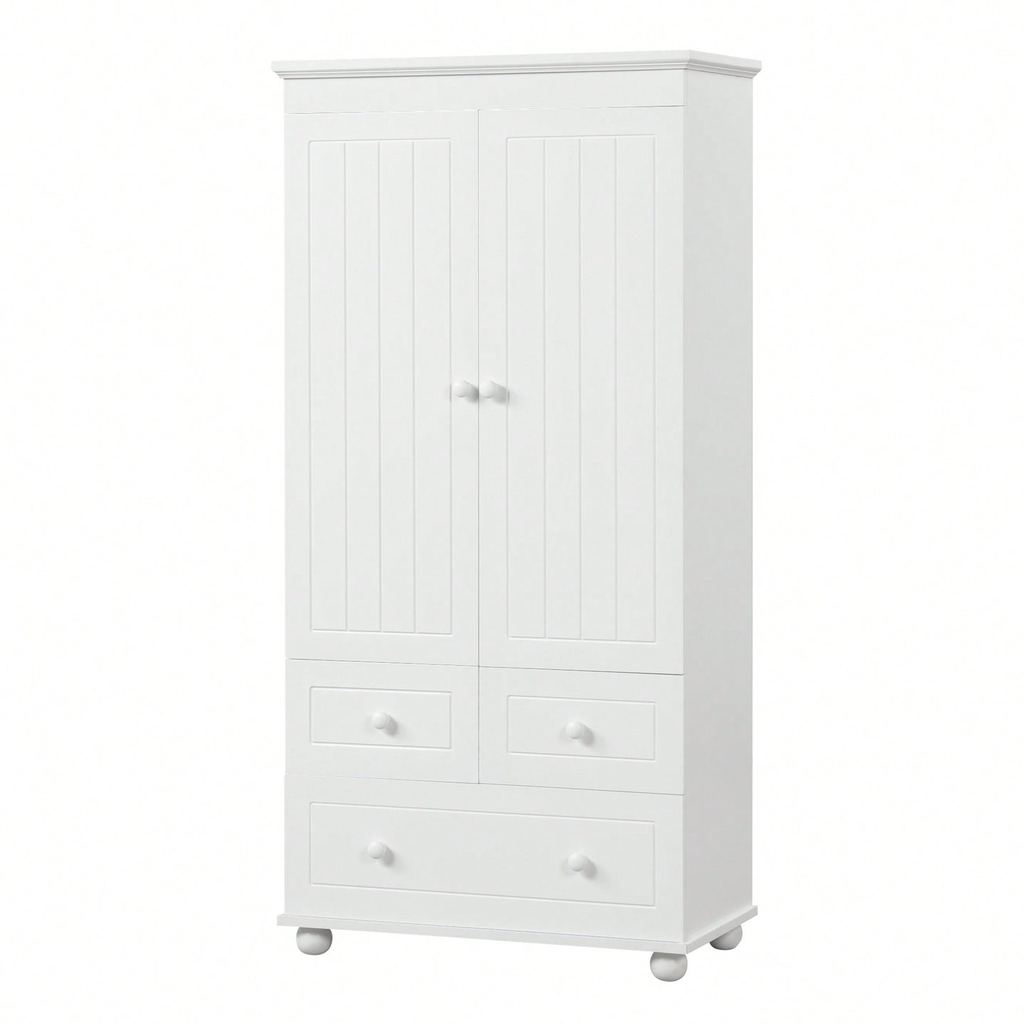 Versatile Tall Storage Cabinet With Three Drawers For Bathroom Or Office Organization In White