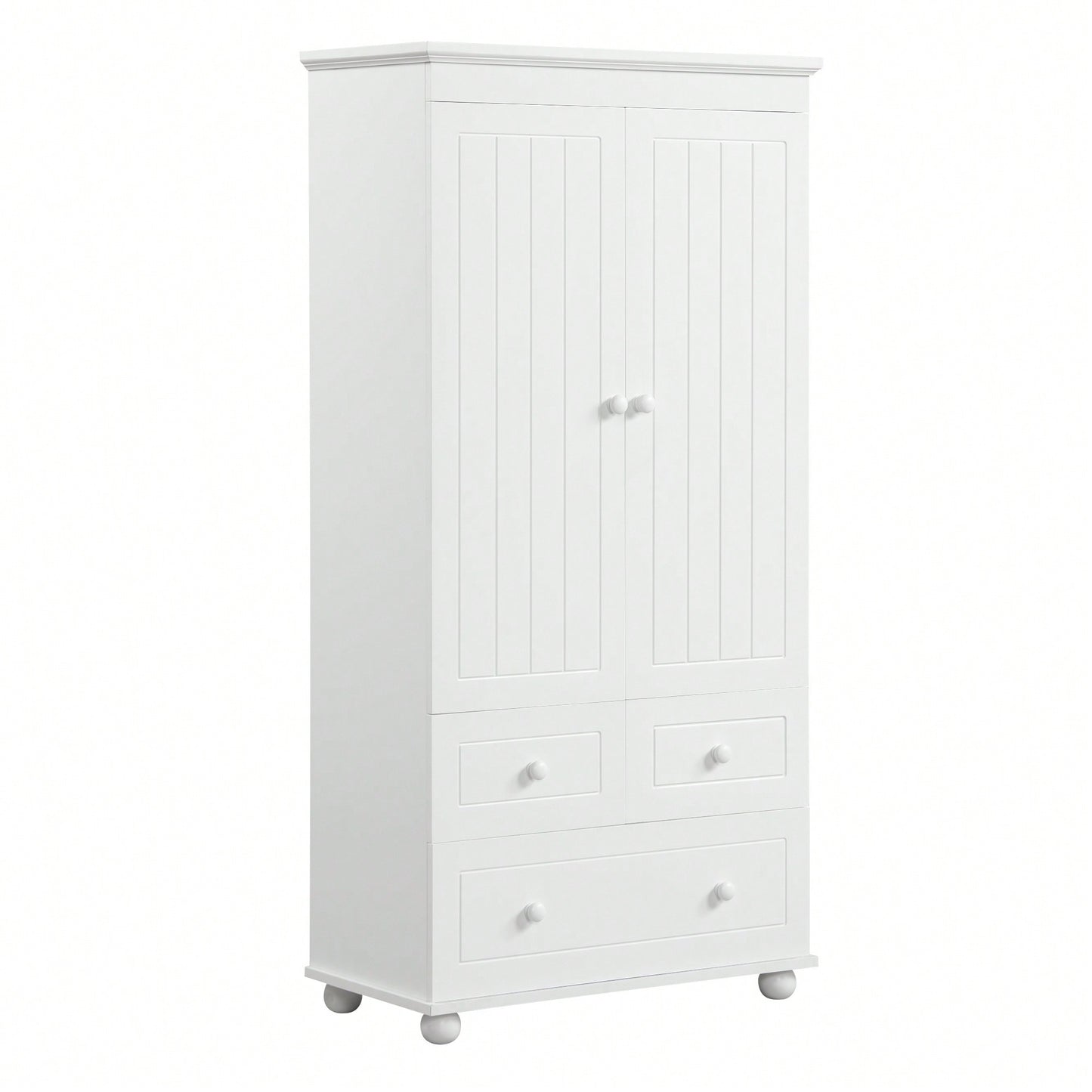 Versatile Tall Storage Cabinet With Three Drawers For Bathroom Or Office Organization In White