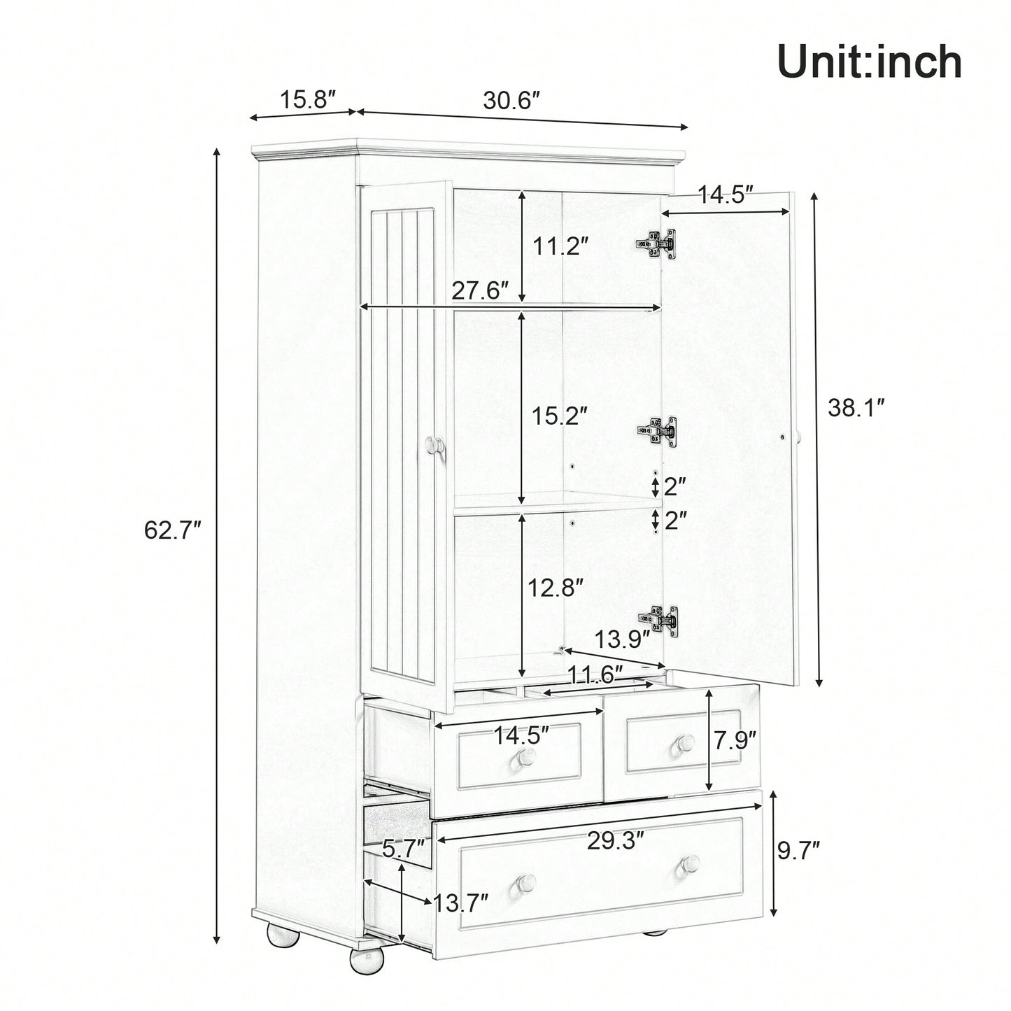 Versatile Tall Storage Cabinet With Three Drawers For Bathroom Or Office Organization In White