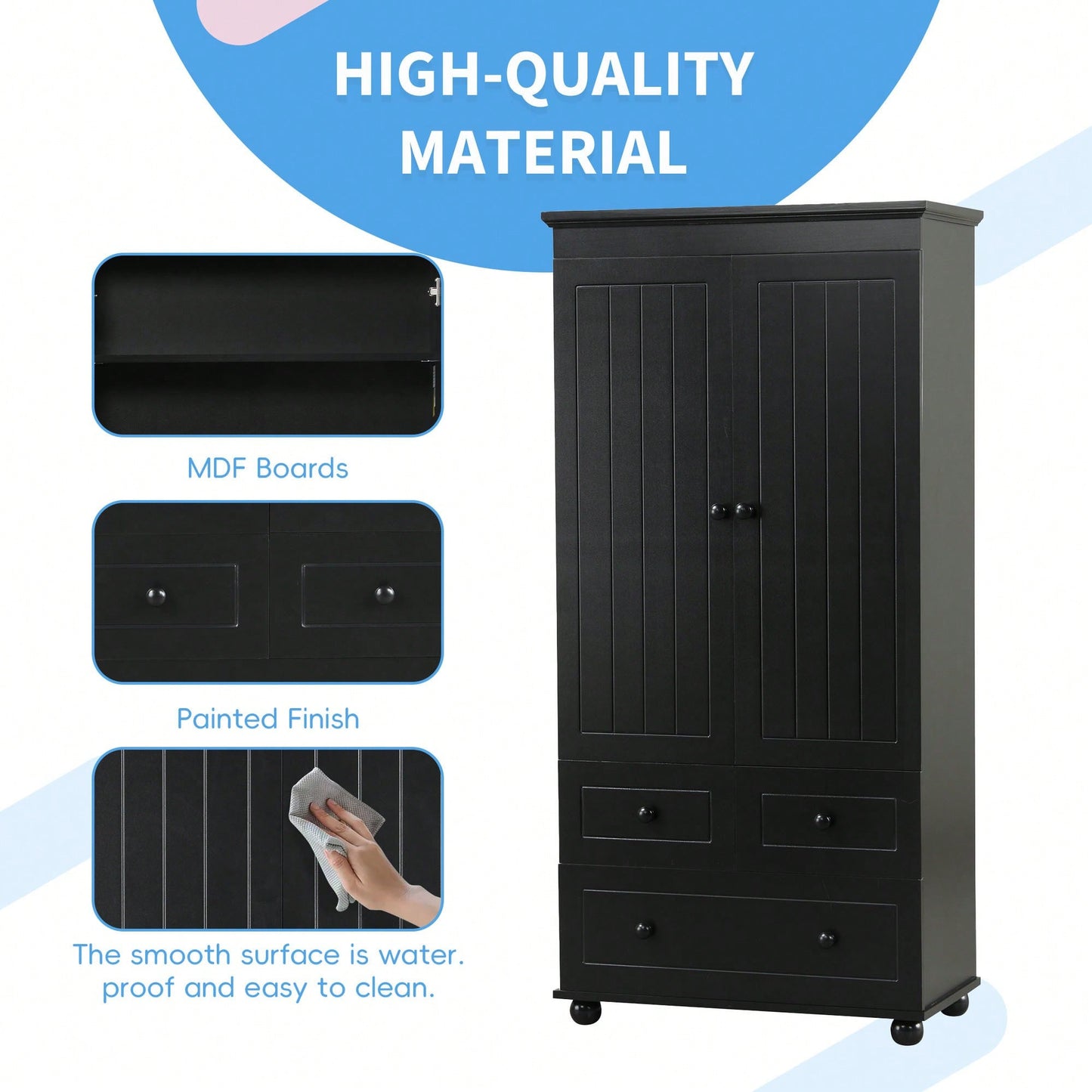 Versatile Tall Storage Cabinet With Three Drawers For Bathroom Or Office Organization In White