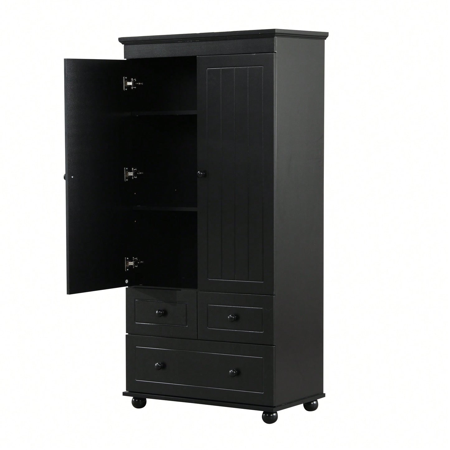 Versatile Tall Storage Cabinet With Three Drawers For Bathroom Or Office Organization In White