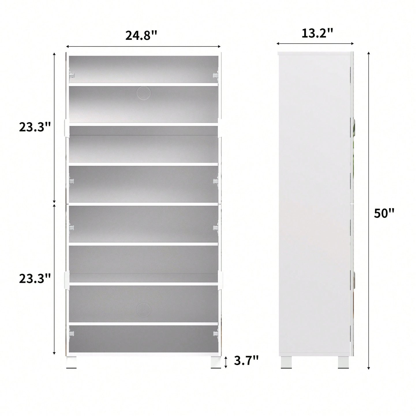 Spacious Shoe Storage Cabinet With Mirror For Entryway And Living Room, 4 Drawer Wardrobe Closet With Mirrors For Bedroom, White Finish