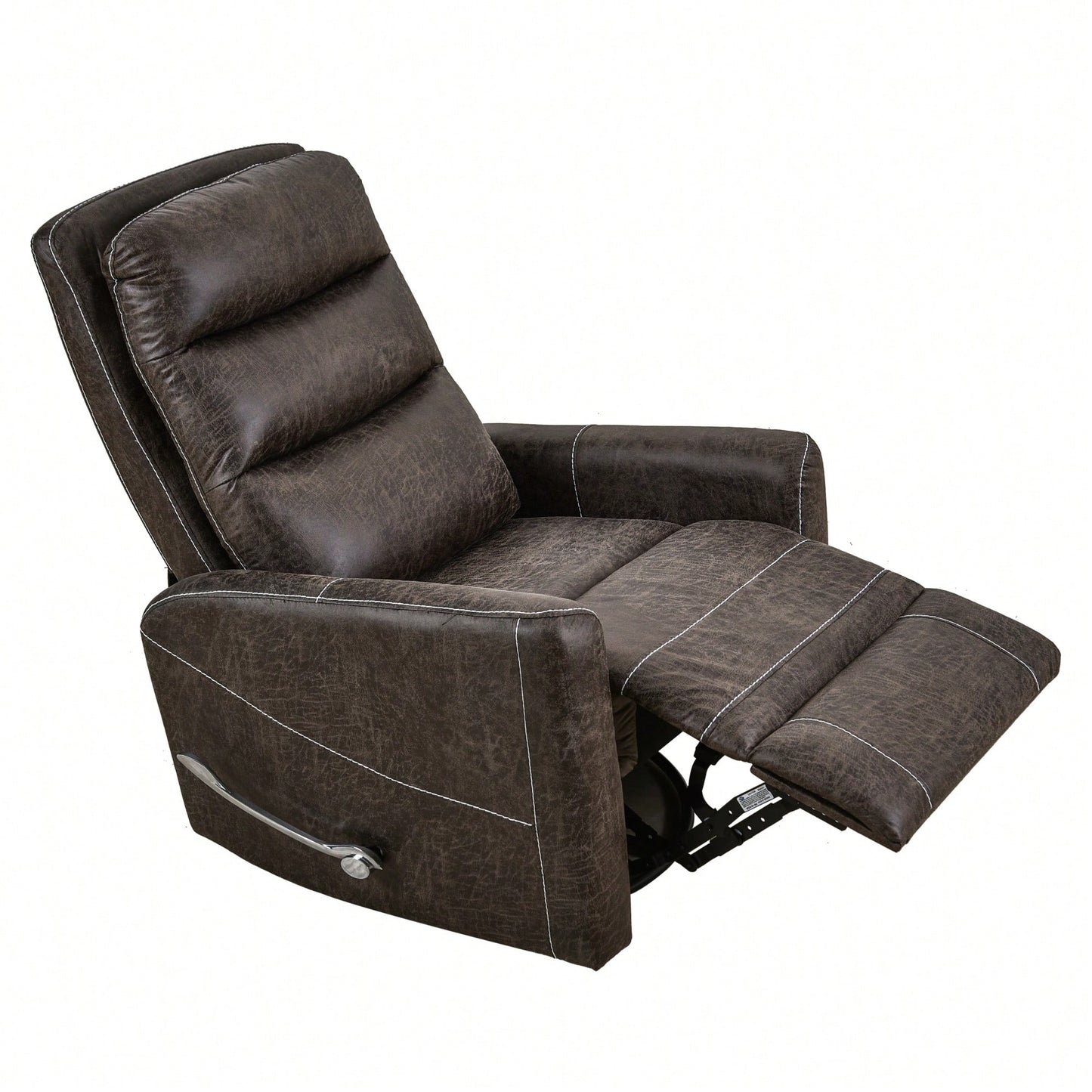 Comfortable Swivel Glider Rocker Recliner For Nursery And Living Room Soft Reclining Chair In Brown Modern Design