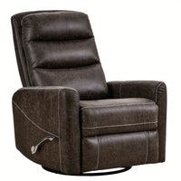 Comfortable Swivel Glider Rocker Recliner For Nursery And Living Room Soft Reclining Chair In Brown Modern Design