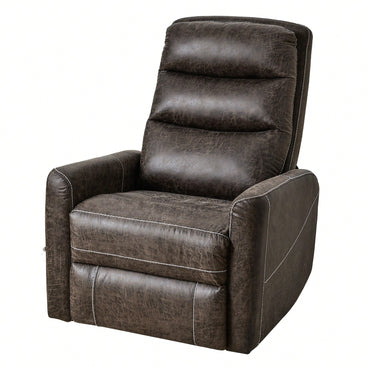 Comfortable Swivel Glider Rocker Recliner For Nursery And Living Room Soft Reclining Chair In Brown Modern Design