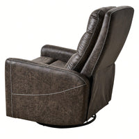 Comfortable Swivel Glider Rocker Recliner For Nursery And Living Room Soft Reclining Chair In Brown Modern Design