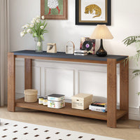 Minimalist Console Table With Bottom Shelf And Four Legs For Entryway Hallway Living Room Foyer Corridor