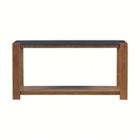 Minimalist Console Table With Bottom Shelf And Four Legs For Entryway Hallway Living Room Foyer Corridor