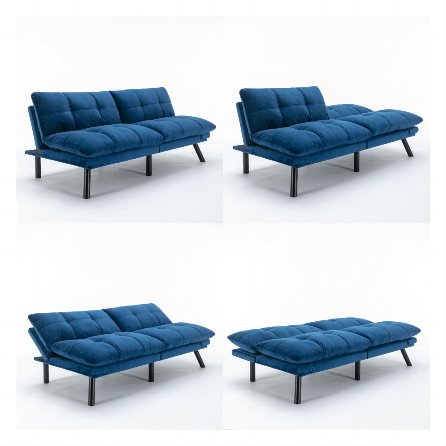 Modern Navy Blue Convertible Folding Sofa Bed For Stylish Living Spaces