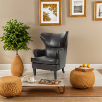 Luxurious Dark Brown PU Leather High Back Chair For Comfort And Style