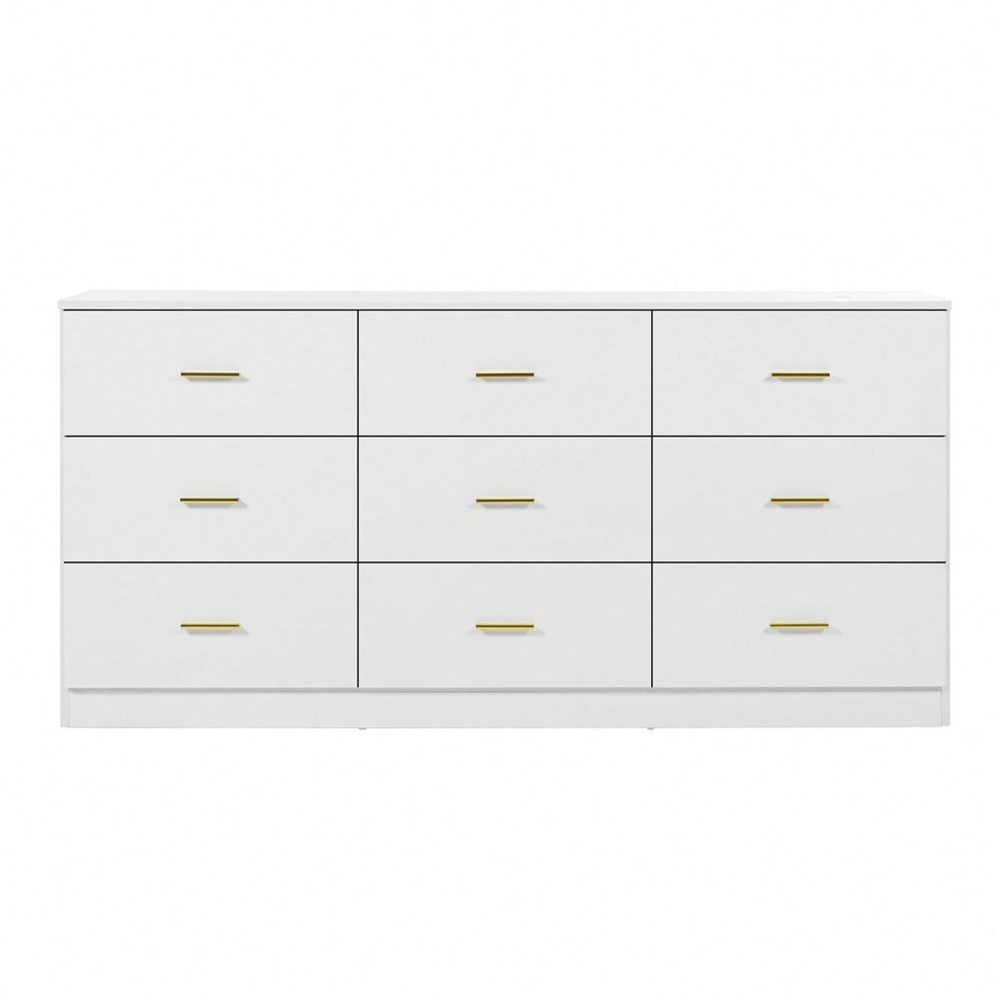 Stylish 9-Drawer White Dresser For Bedroom Ample Storage Wide Chest Of Drawers Sturdy And Safe Design