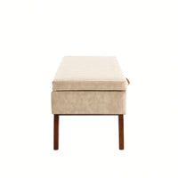 Teddy Wool Upholstered Bed End Stool With Storage And Solid Wood Legs