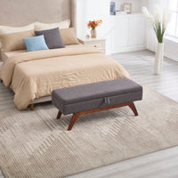 Teddy Wool Upholstered Bed End Stool With Storage And Solid Wood Legs