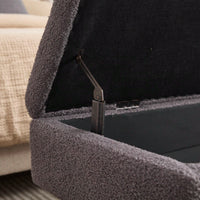 Teddy Wool Upholstered Bed End Stool With Storage And Solid Wood Legs