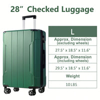 Lightweight Durable ABS Hardshell Suitcase With Double Wheels Expandable 28 Inch Checked Luggage