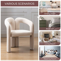 Contemporary Velvet Upholstered Accent Dining Barrel Chairs Set Of 2 Beige For Living Room Kitchen