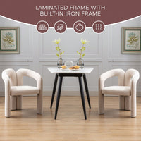 Contemporary Velvet Upholstered Accent Dining Barrel Chairs Set Of 2 Beige For Living Room Kitchen