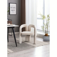 Contemporary Velvet Upholstered Accent Dining Barrel Chairs Set Of 2 Beige For Living Room Kitchen