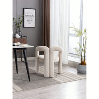 Contemporary Velvet Upholstered Accent Dining Barrel Chairs Set Of 2 Beige For Living Room Kitchen