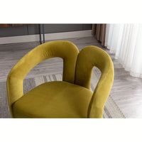Contemporary Velvet Upholstered Accent Dining Barrel Chairs Set Of 2 Beige For Living Room Kitchen