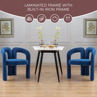 Contemporary Velvet Upholstered Accent Dining Barrel Chairs Set Of 2 Beige For Living Room Kitchen