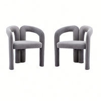 Contemporary Velvet Upholstered Accent Dining Barrel Chairs Set Of 2 Beige For Living Room Kitchen
