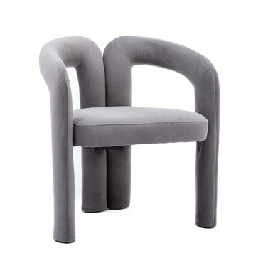 Contemporary Velvet Upholstered Accent Dining Barrel Chairs Set Of 2 Beige For Living Room Kitchen