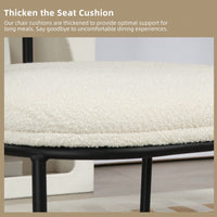 Mid-Century Modern Curved Backrest Boucle Dining Chairs Set Of 2 Upholstered Round Kitchen Chairs In Beige