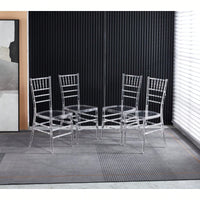 Set Of 4 Modern Plastic Seat Dining Chairs For Stylish Home Decor