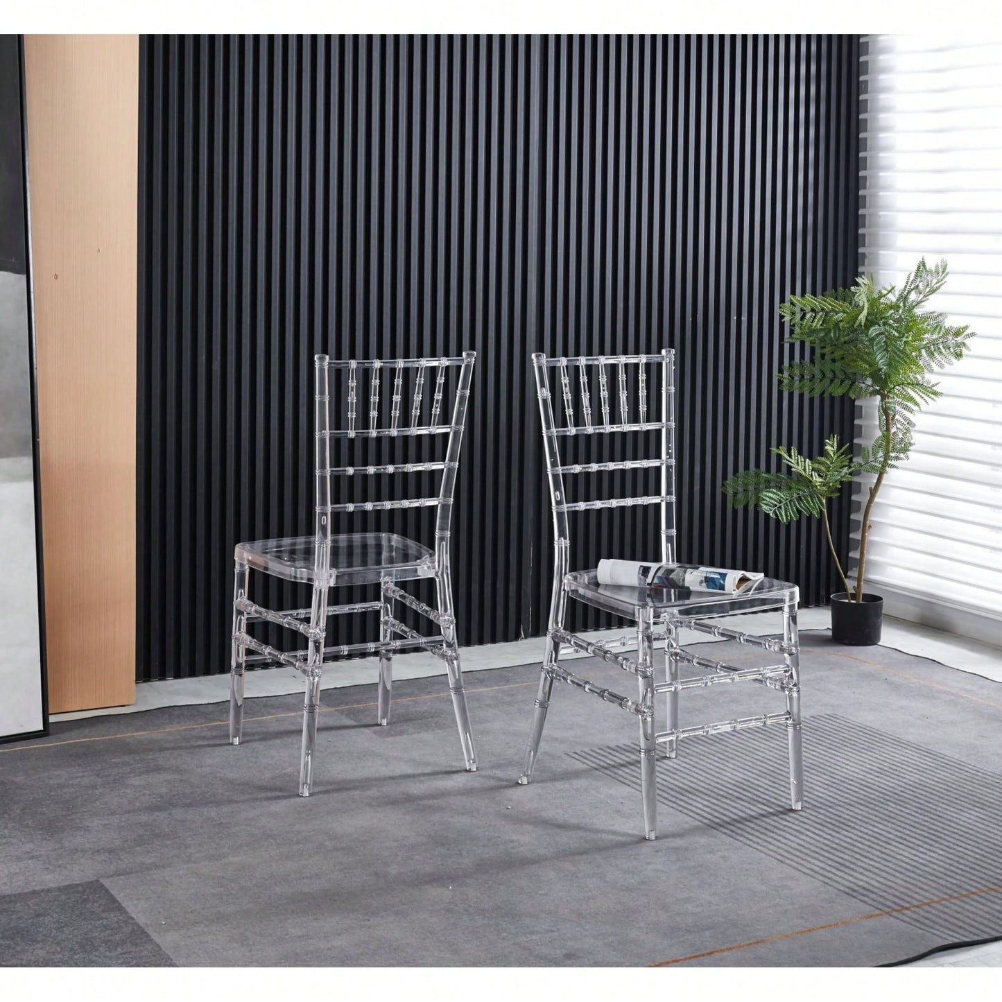 Set Of 4 Modern Plastic Seat Dining Chairs For Stylish Home Decor