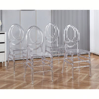 Set Of 4 Modern Plastic Seat Dining Chairs For Stylish Home Decor