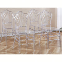 Set Of 4 Modern Plastic Seat Dining Chairs For Stylish Home Decor