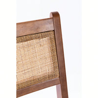 Rattan Leather Woven Strips Dining Chairs Set Of 2 For Kitchen And Living Room 18 Inch K/D Design
