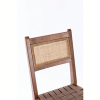Rattan Leather Woven Strips Dining Chairs Set Of 2 For Kitchen And Living Room 18 Inch K/D Design